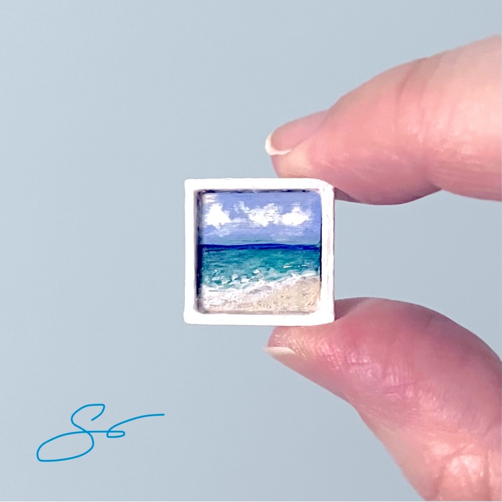 **RESERVED** (for Tara) Original Micro Mini Beach Painting